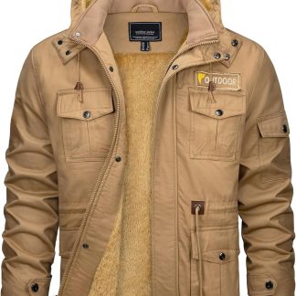 Fleece Jacket Full Zip Cotton Warm Winter Coat with Hooded image 1