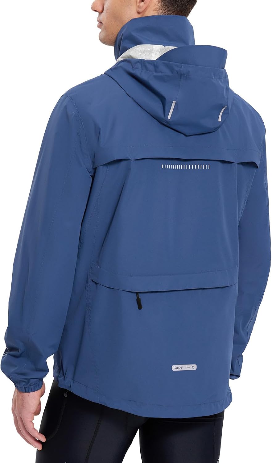 Rain Jacket Waterproof Hood Lightweight Reflective Packable image 2