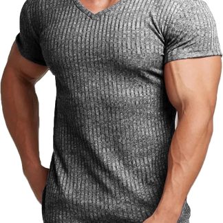 COOFANDY Muscle T Shirts Stretch Short Sleeve V Neck image 1