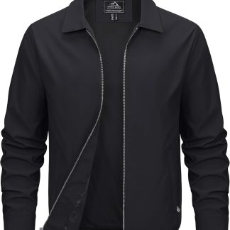Lightweight Jackets Full Zip Up Light Coat Laydown Collar image 1