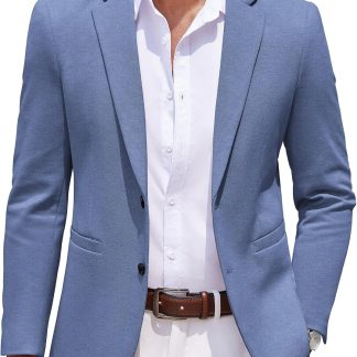 COOFANDY Casual Knit Blazer Two Button Lightweight Sport image 1